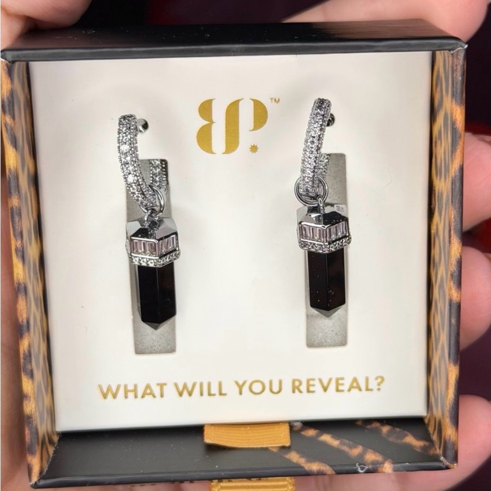 BP Black and Silver Crystal Earrings